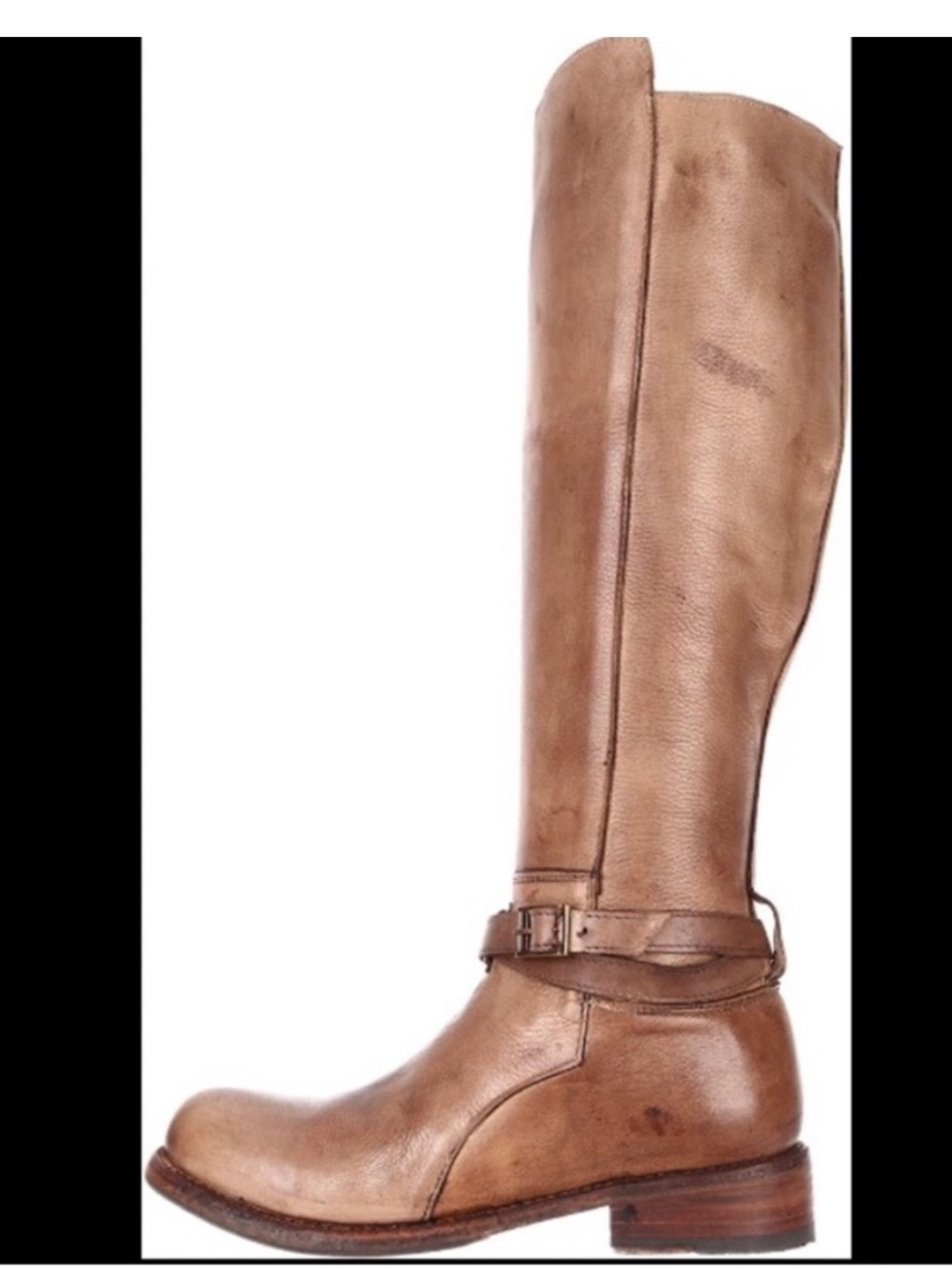 Bed Stu Bristol Leather Knee-High Heeled Riding Boots in Brown Rustic
